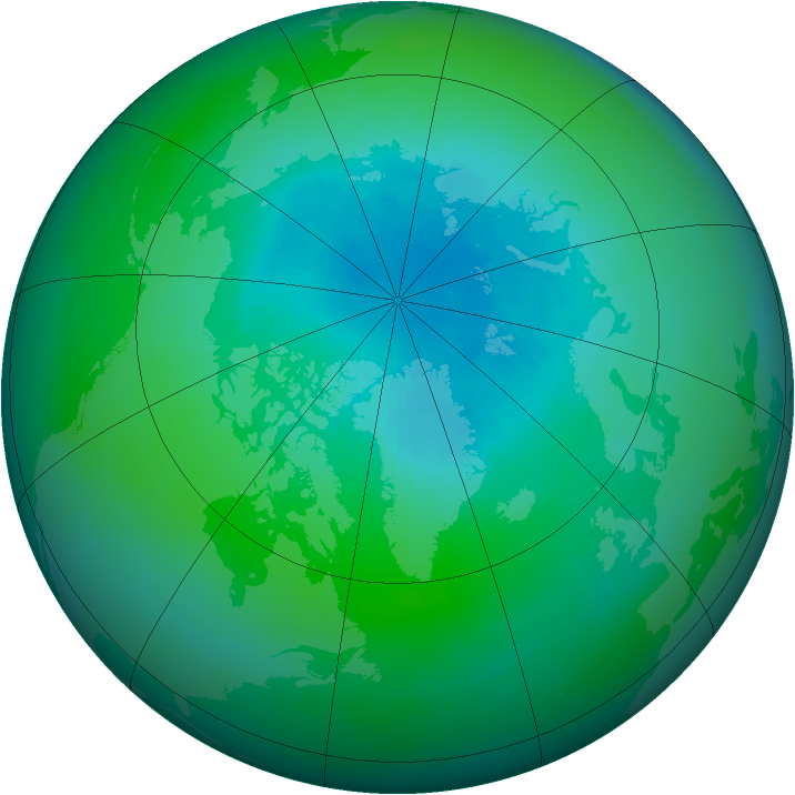 Arctic ozone map for September 2004